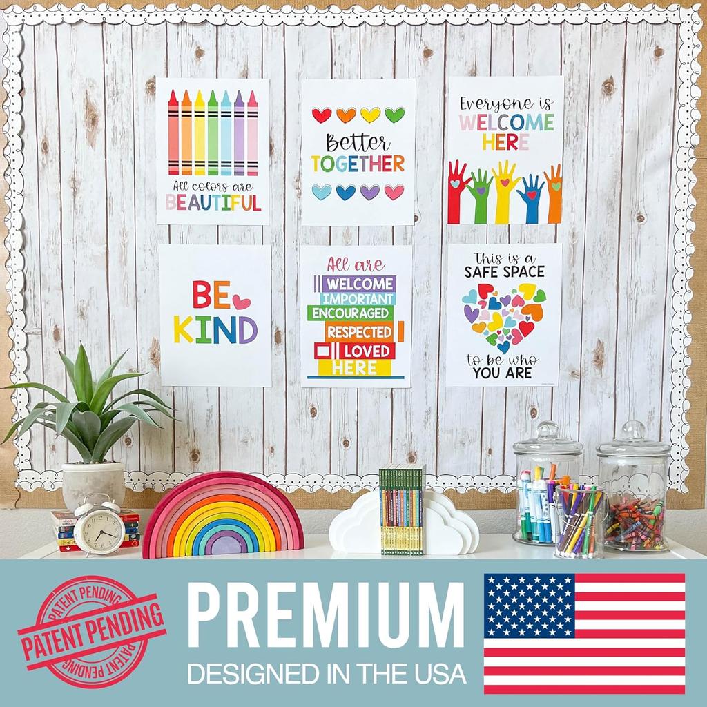 Hadley Designs Diversity Posters For Classroom Elementary –6 Inclusive Everyone Is Welcome Classroom Decor, Safe Space Sign Preschool Kindness
