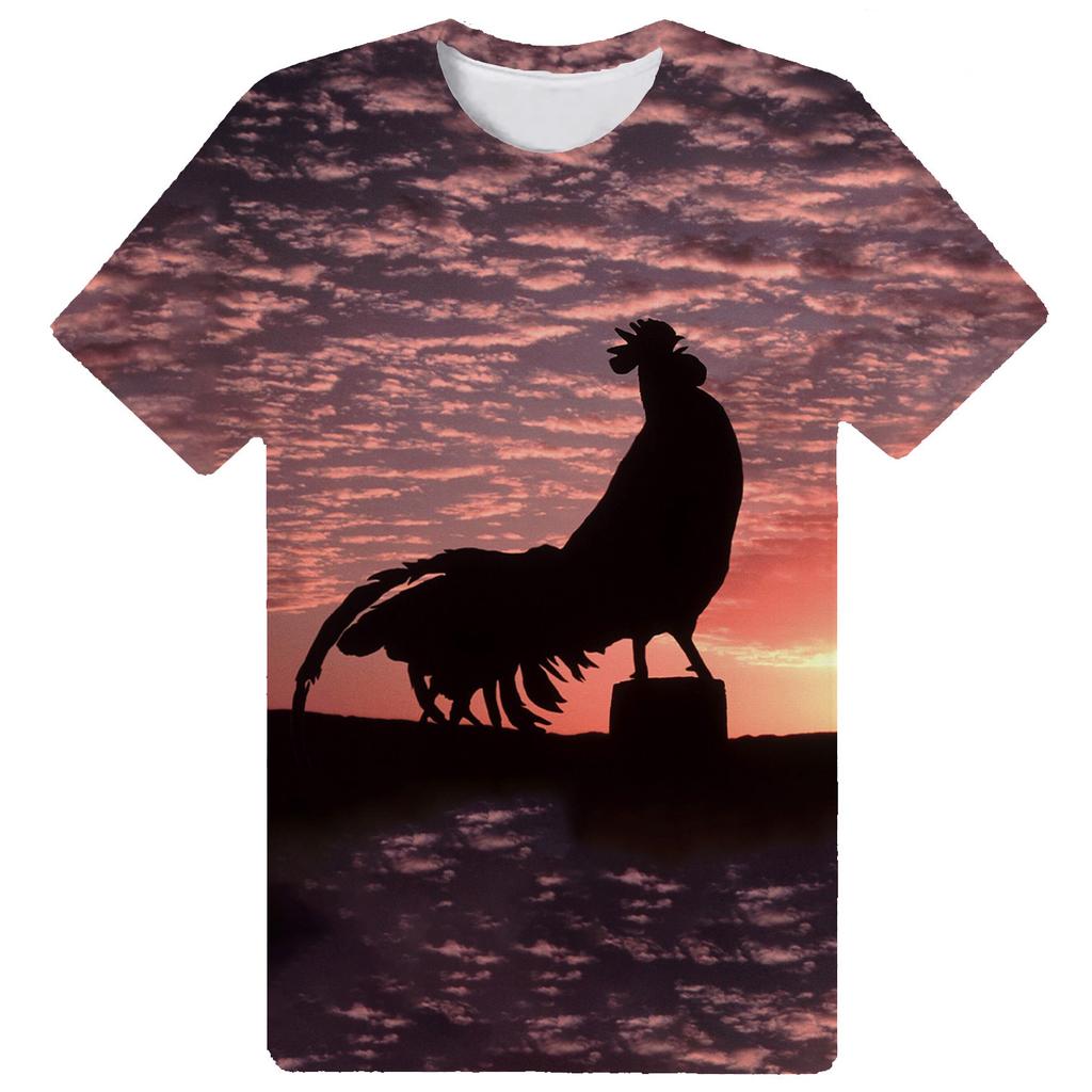 Забавные футболки с 3D принтом петуха, летние мужские и женские модные повседневные футболки с короткими рукавами, уличная футболка в стиле Харадзюку, топы одежды