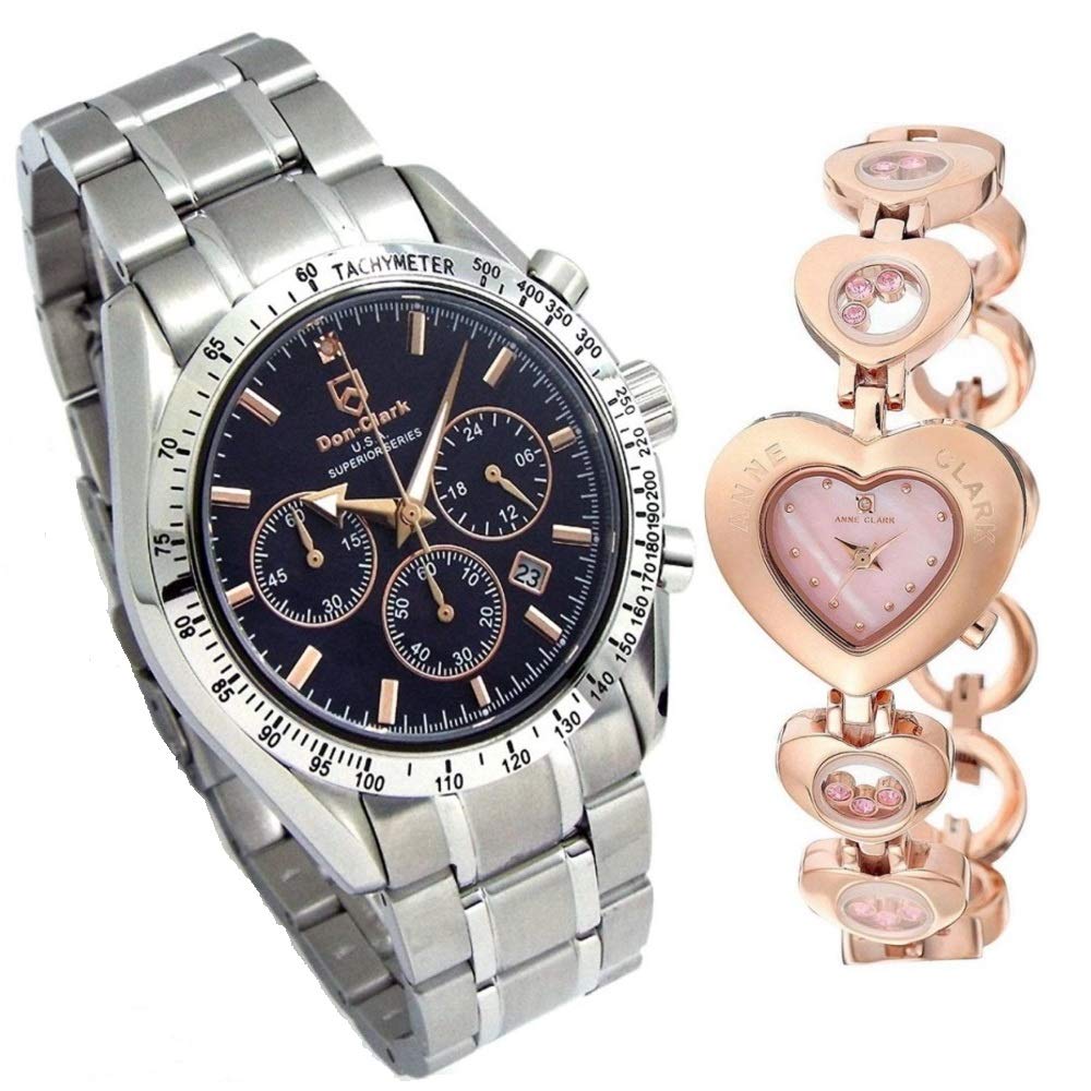 Pair Watch Don Clark Watch Natural Shell High Performance Domestic Seiko Chronograph ANNE Clark Watch Heart Bracelet Easy Belt Adjustment Tool Present
