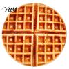 Breathable Warmth for Dormitory Round Food Blanket, Realistic Themed Throw 59 Inch Novelty Waffle Pizza Tortilla Wrap Burrito Donut Wrap, Soft