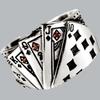 1PC Flush Playing Card Ring Men and Women Personality Domineering Retro Old Diamond Square Opening Ring