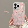 Applicable To Apple 15pm Mobile Phone Case Iphone14plus Pearl Pink Bow 13 Feather Yarn 12pro Laser X