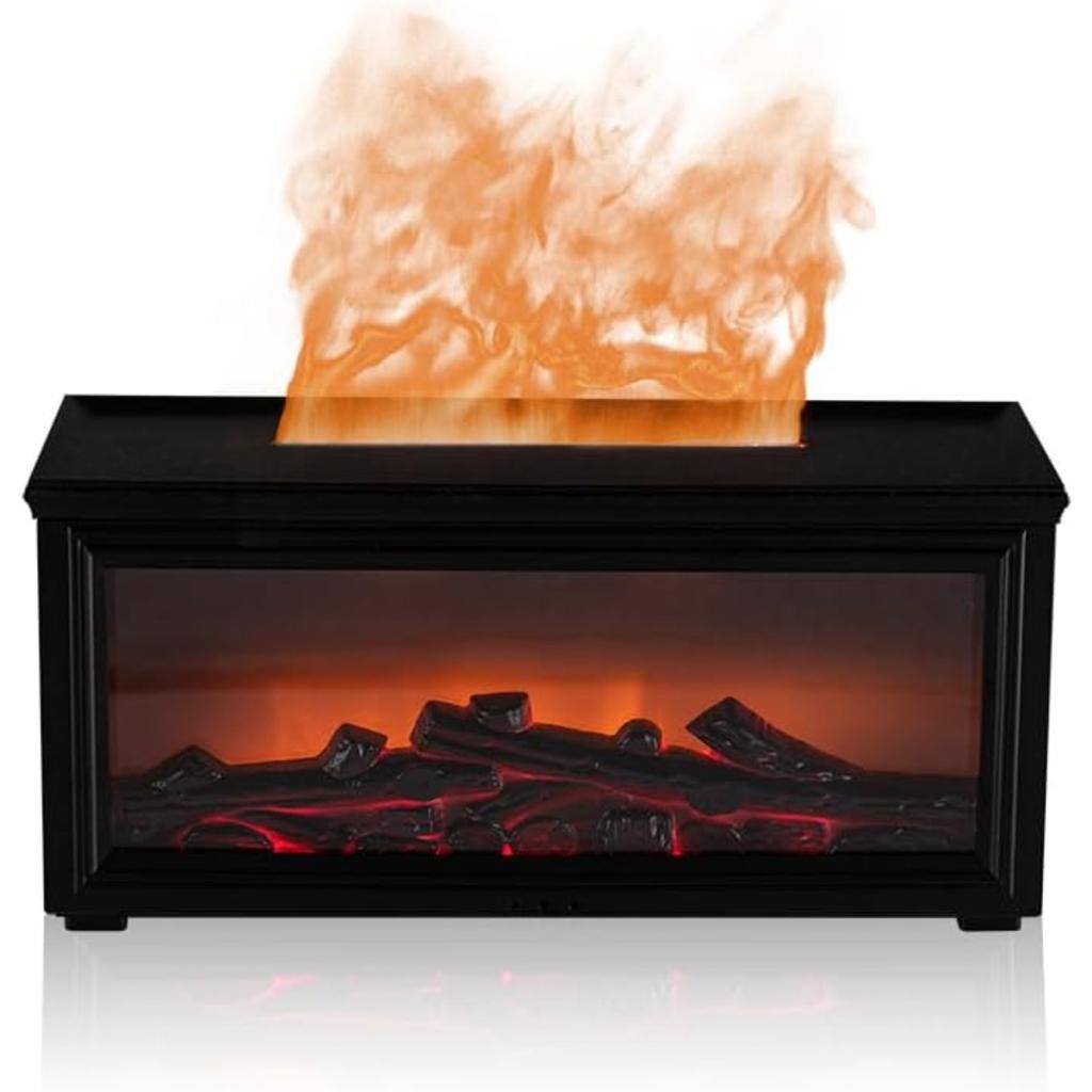 280ML Fireplace Diffuser Essential Oils Diffuser Flame Humidifier with 7 Colorful Lights Timer Remote Control for Home Office Bedroom Yoga SPA Hotel