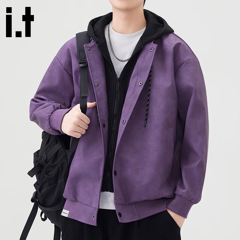 :CHOCOOLATEit Men's American Style Hooded Patchwork Jacket