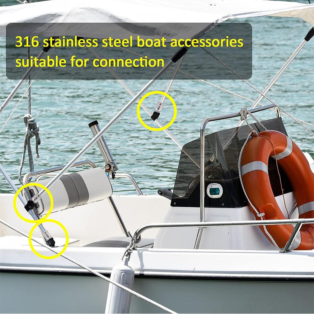 2 шт. Нержавеющая сталь 316 1" Наконечник для бимини-топа с проушиной Фитинг для круглых труб Морской