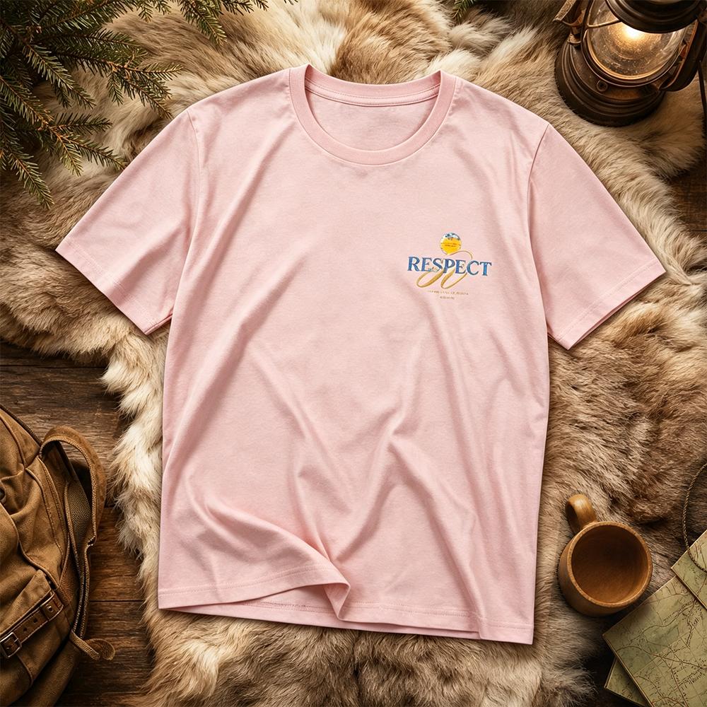 Uk Summer Bank Holiday Outdoor Parentchild Matching Respect Nature Print Tshirt Short Sleeve Breathable Tee For Hiking Camping