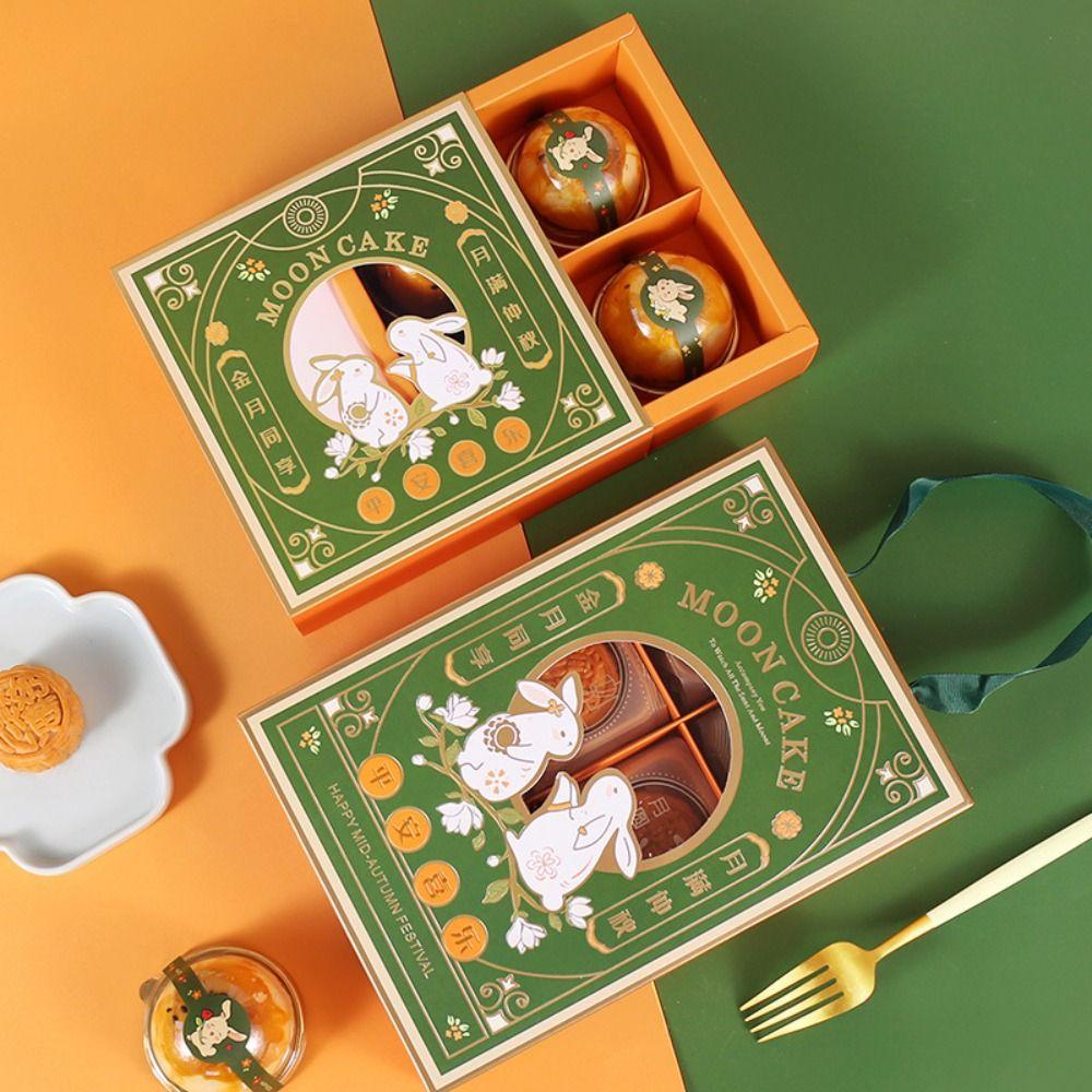 DIY Dessert Gift Box Bronzing Process Mooncake Packaging Boxes Funny Egg Yolk Crisp
