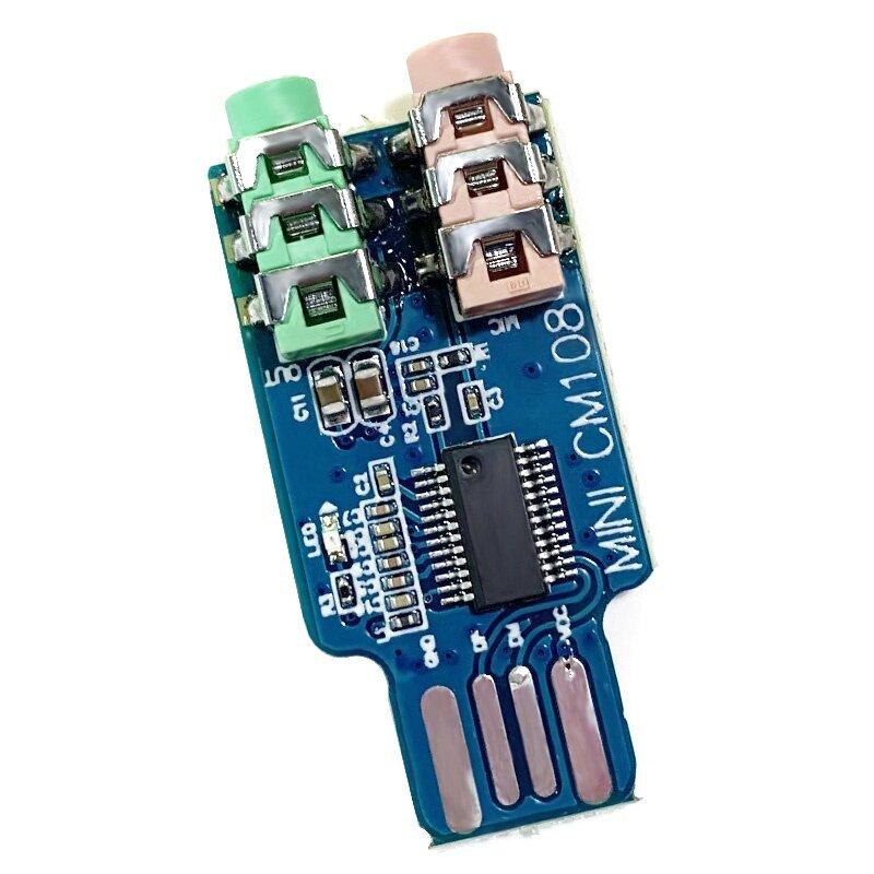 CM108 USB модуль звуковой карты, бесплатный драйвер для портативного компьютера, чип внешней звуковой карты с разъемом для микрофона 3,5 мм