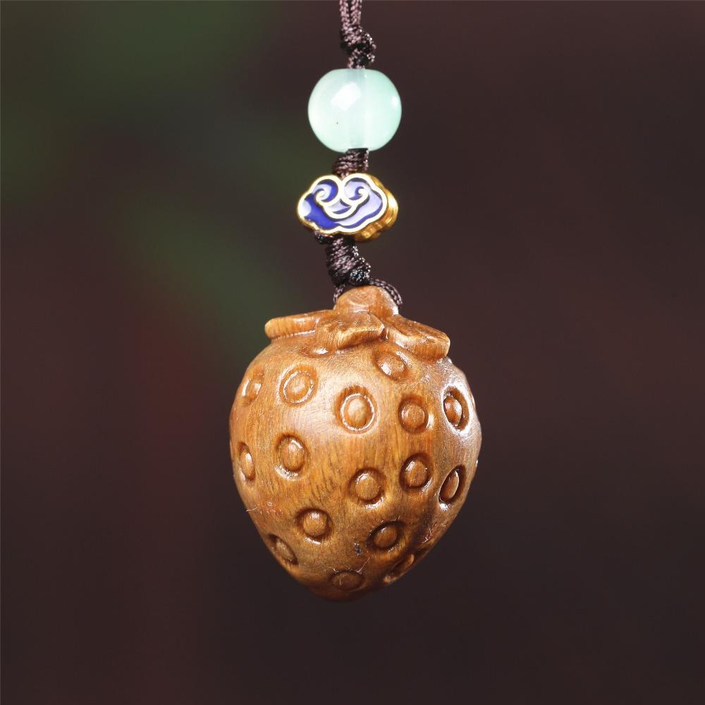 Китайский стиль сандалового дерева брелок кулон брелок ремешок милый мобильный телефон кольцо для женщин