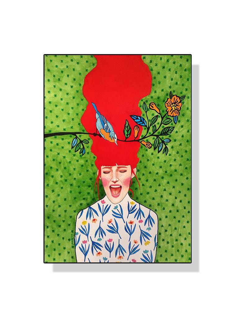 Абстрактный цветок женщина девушка волосы модный плакат холст живопись скандинавская настенная картина для современной гостиной украшения дома