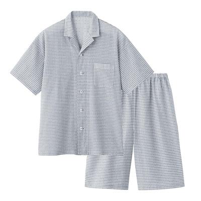 Мужская пижама Gunze Acedron, короткая, из крепа серого цвета, с рукавом 5/8 и брюками 5/8,