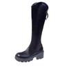 Fashion Round Toe Women's Rubber Boots Shoes Winter Footwear Sexy Thigh High Heels High Sexy Boots-Women Zipper Rain 2024 Stiletto Lolit