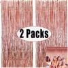 2Pack Party Backdrop Metallic Foil Fringe Tinsel Curtain Adult Kids Birthday Party Wedding Decoration Baby Shower Favor Supplies