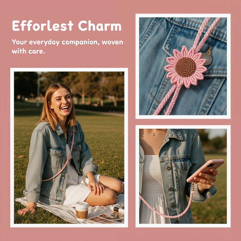 Uniquely Designed Sunflower Phone Lanyard with Twist Feature Perfect for Everyday Use