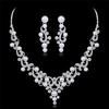 Faux Pearl Necklace Earrings Women Bride Jewelry Set Gift