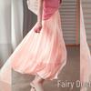 Новая женская переливающаяся двухслойная плиссированная пышная юбка - корейская сказочная сетчатая юбка