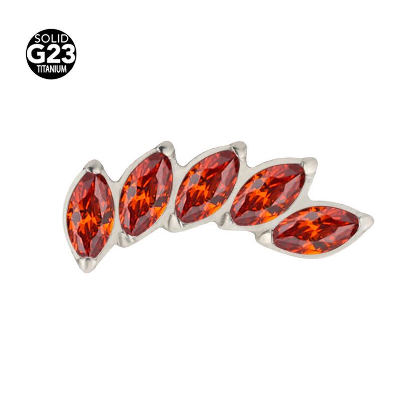 Серьги-пусеты из разноцветного циркония «Маркиза» – F-136 Титановый сплав для пирсинга губы и хряща уха.