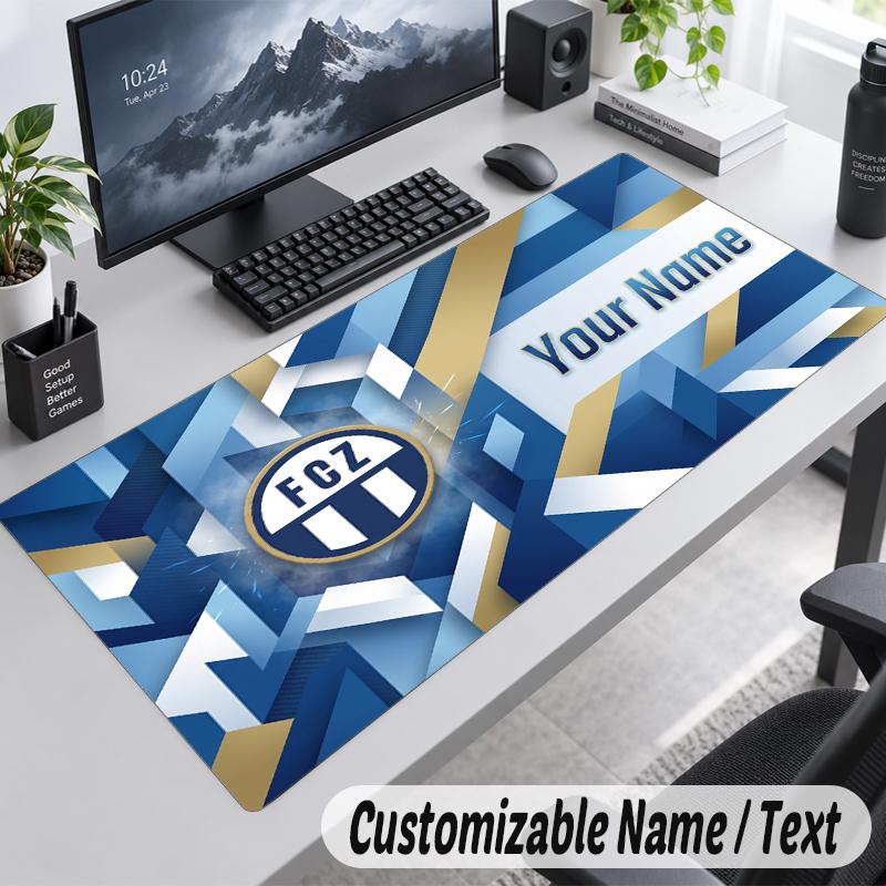 Custom Name Text Mouse Pad FC Zürich Personalized Desk Pad For Work And Gaming