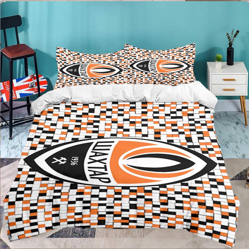 Shakhtar Donetsk Crest Design 3PCS Bedding set,Ideal for 1pc Duvet Cover And 2pcs Pillowcases Perfect for Fan gift,Ideal for Bedroom, Dormitory