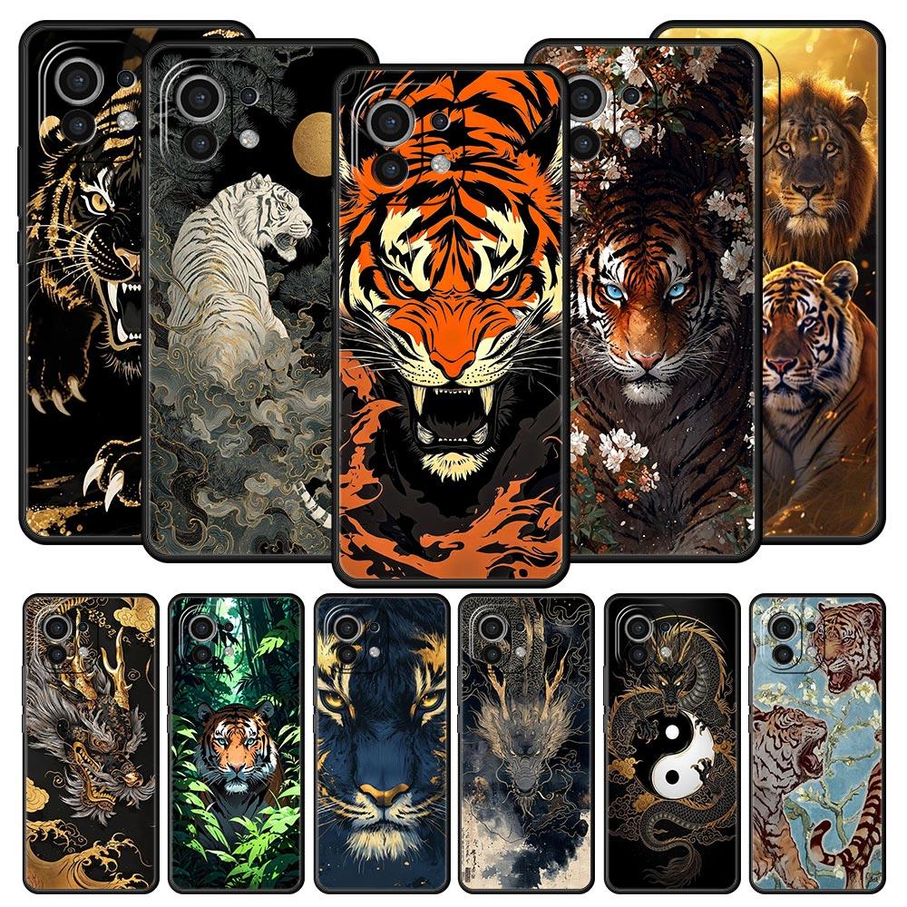 Крутой чехол для телефона с животными (Тигр, Лев) для Xiaomi Mi 17 15T 15 14 14T 13T 12T Pro 12 13 Lite 5G 11T Poco X6 X7 X5 Pro Мягкий чехол