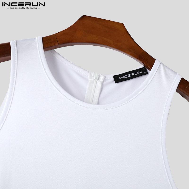 INCERUN Мужские комбинезоны без рукавов сшитые цельные боди комбинезоны короткие комбинезоны