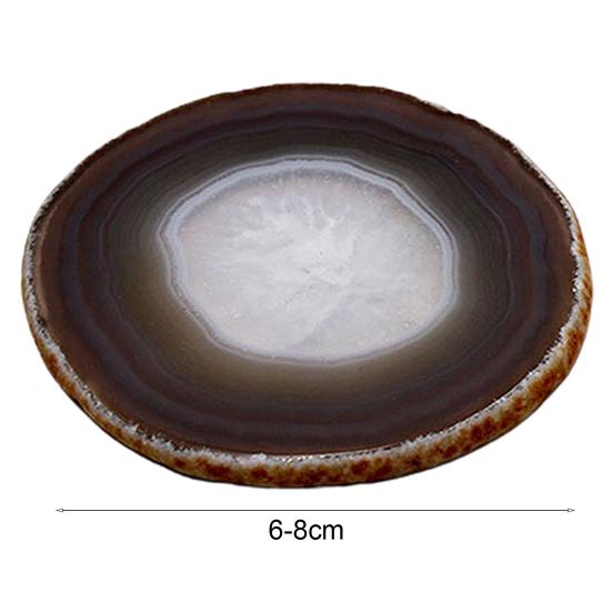 Polished Dyed Coaster Compact Stone Natural Agate Sliced Coaster Desktop Decor