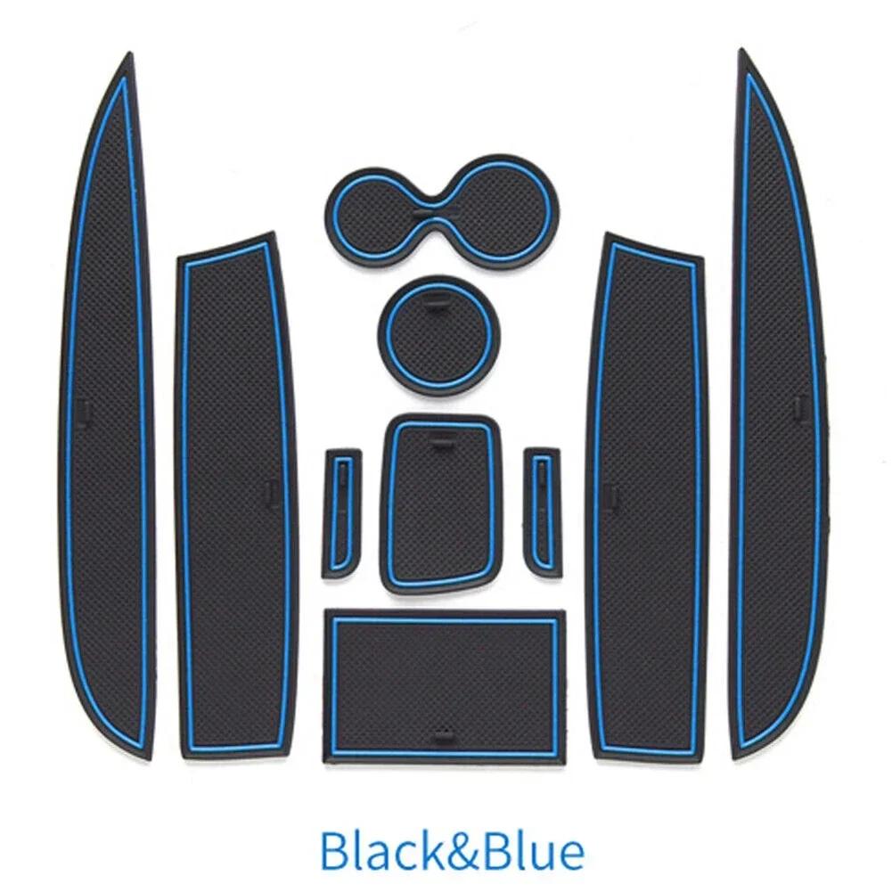 10PCS/SET Car Door Groove Mat Anti-Slip Gate Slot Cup Pad For Clio 4 2013-2018 Waterproof Door Mats Accessories
