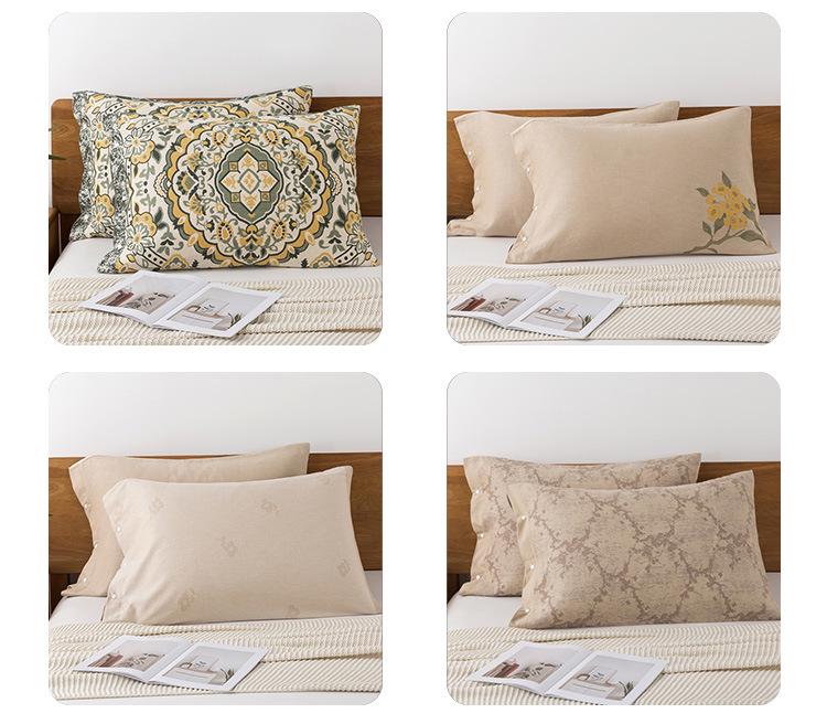 Наволочка из чистого хлопка с марлевой фактурой: Не скатывается, не выцветает, впитывает пот, устойчив к пятнам - Идеально для взрослых.