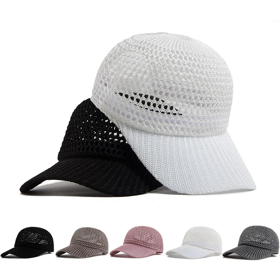 Summer Mesh Baseball Cap Women Men Crochet Hollow Trucker Hat Visor Sun Snapback Female Casual For Outdoor Daily Use Adjustable