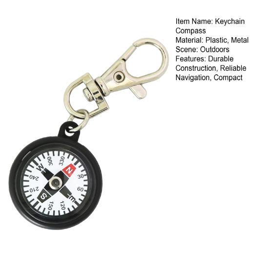 Портативный брелок-компас, компас для выживания на открытом воздухе, пеший туризм, компактный ручной компас с брелоком, инструмент для кемпинга
