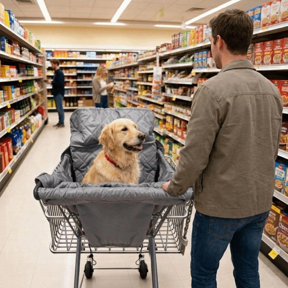 Portable Pet Stroller Cushion Cover Waterproof Shopping Cart Pet Cover Grocery Cart