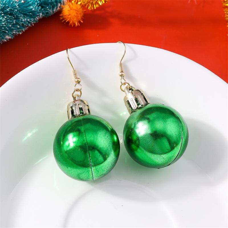 Модные рождественские серьги-подвески в виде шаров для женщин, девушек, для новогодней вечеринки, фестиваля, ювелирные подарки KTJ
