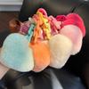 Натуральный мех кролика рекс сердце сумка брелок цепочка подвеска сумка женская девушка сумка подвески автомобили аксессуар пушистый брелок подарки