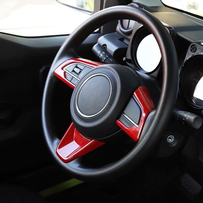 Панель декоративных наклеек на руль автомобиля из АБС-пластика для Suzuki Jimny 2019, аксессуары для интерьера, серебристый, с принтом из углеродного волокна