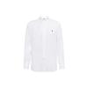 Polo Solid Color Pony Embroidered Polo Collar Single-Breasted Long Sleeve Shirt Men Shirts White 710634467-008