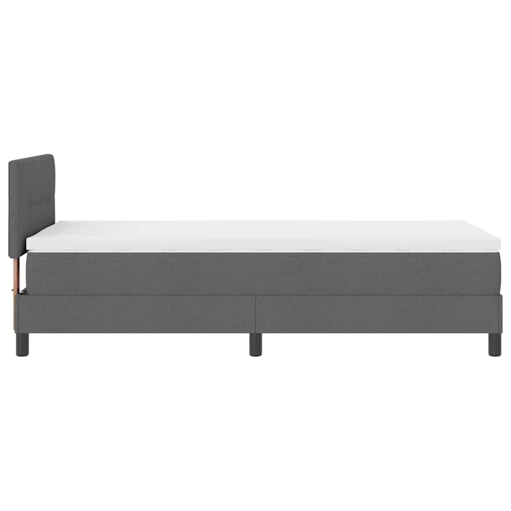 Boxspring bed with headboard Dark Grey 100 x 200 cm Fabric
