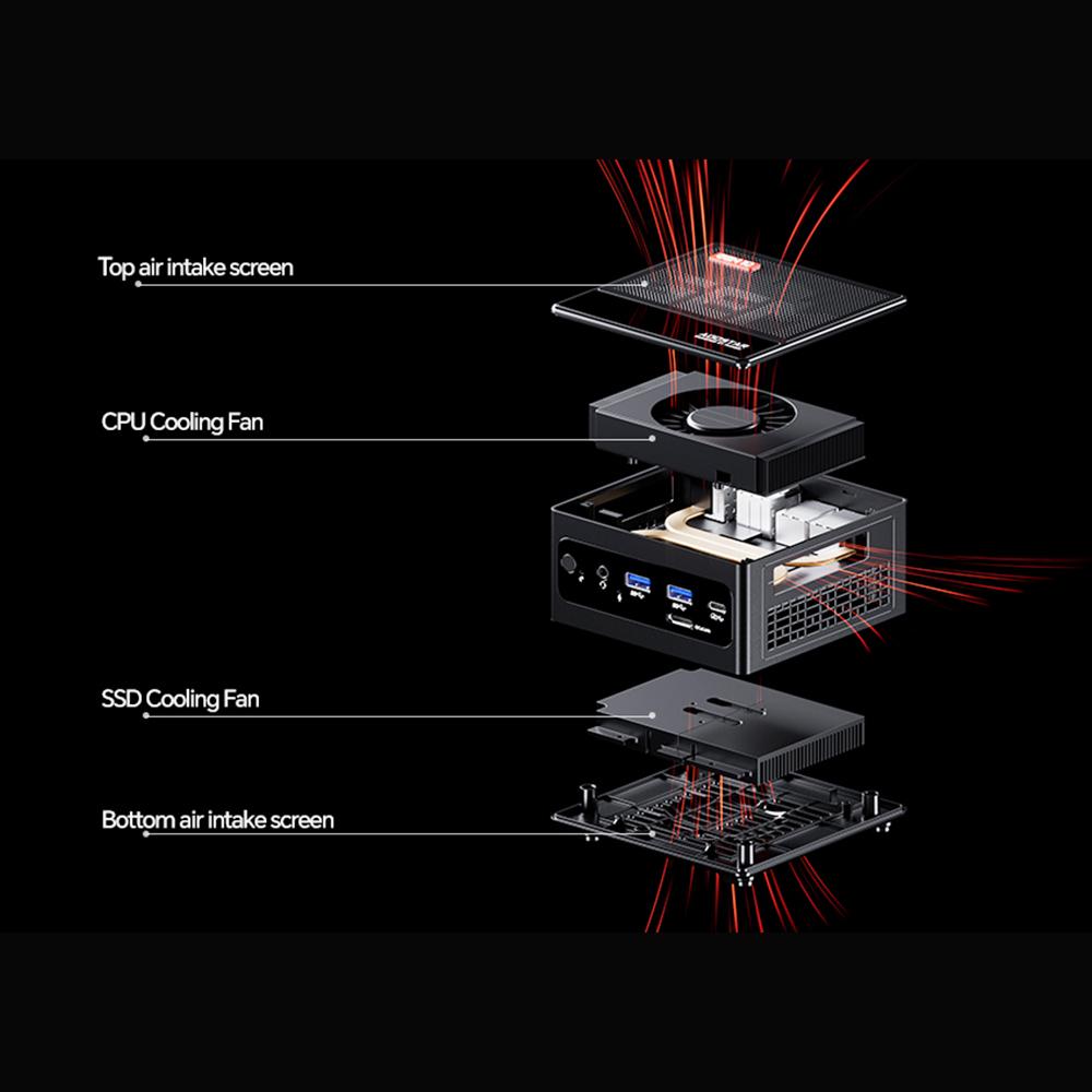 Мини-ПК AOOSTAR GEM10, AMD Ryzen 7 6800H 8 ядер до 4,7 ГГц, 32 ГБ ОЗУ LPDDR5 1 ТБ SSD PCle 4.0