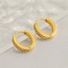 European and American niche design stainless steel and titanium steel earrings for women, featuring multi-layered diamond embellishments18k Gold
