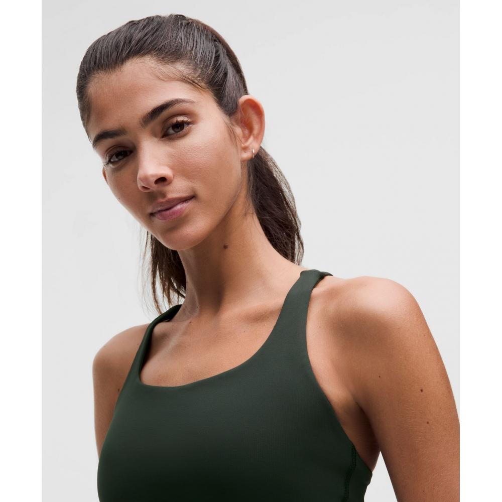 Lululemon Бюстгальтер Energy Longline со средней поддержкой, чашки BD, тропический зеленый цвет