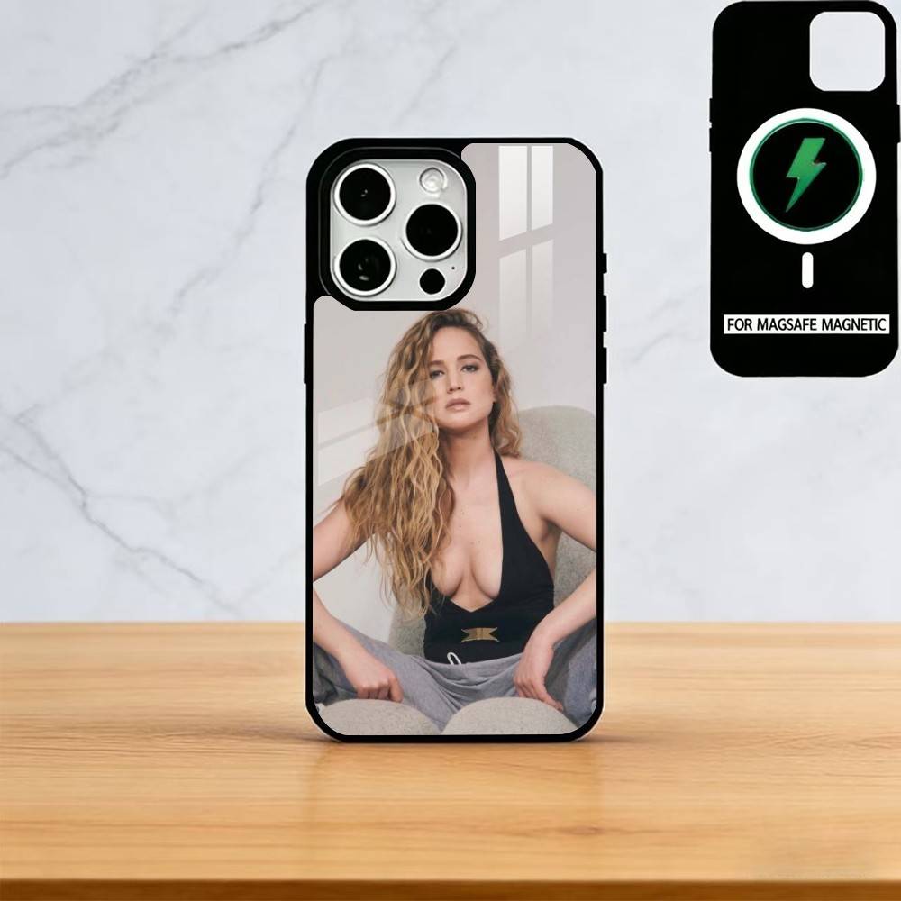Чехол для телефона Дженнифер Лоуренс для iPhone 17, 16, 15, 14, 13, 12, 11 Plus, Pro, магнитный с Magsafe, беспроводная зарядка