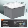 Xitianlong Plastic Clothing Storage Box Toy Car Organizer Box, 65L, Gray, 1 Piece, without Wheels
