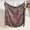 100% Pure Silk Scarf Women Neck Foulard Square Small Headband Vintage Print Neckerchief Scarves Bandana 110*110cm