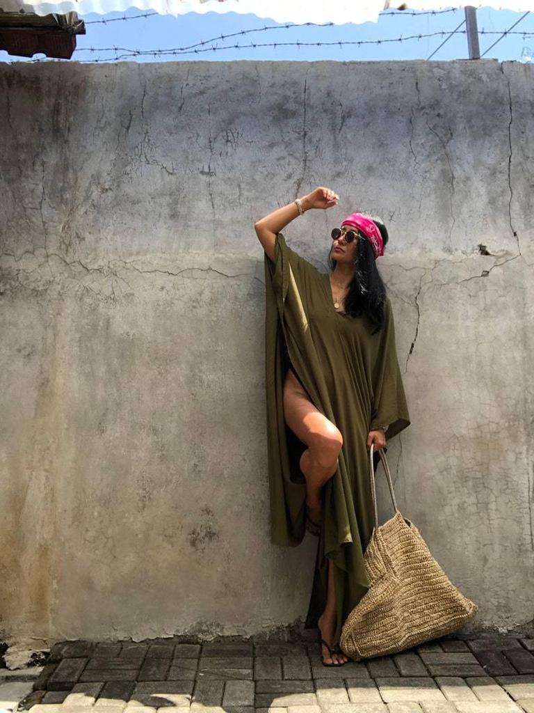 European & American Cotton Solid Color Blouse and Long Skirt Cover-Up for Beach or Swimwear.