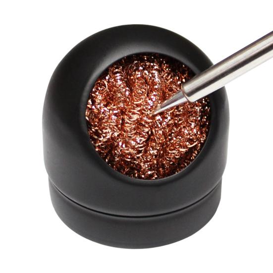 CMT-599B Очиститель жала паяльника с нескользящим держателем Шарик из латунной проволоки Спиральная латунная губка Инструмент для очистки жала припоя