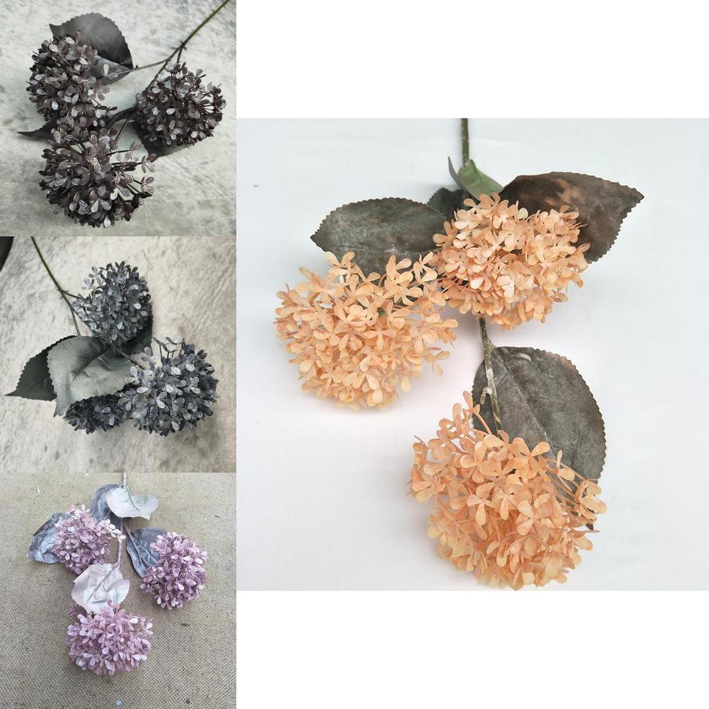 Искусственные стебли гортензии 'Снежный ком' 27 дюймов, многоветвистые, для свадьбы, домашнего декора, фотографии