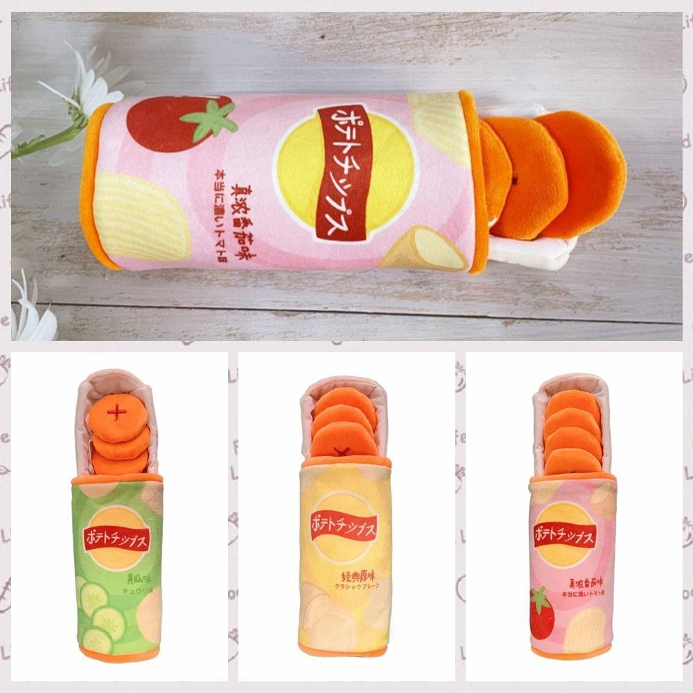 Wear Resistant Simulated Potato Chip Dog Toy Plush Pet Snuffle Toy  For Cats/Kitten
