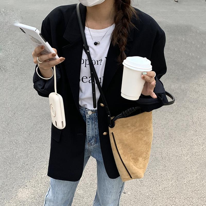 Новая Мода Ретро Маленькая Матовая Кожа PU Сумка Через Плечо Повседневный Тренд Осенний Декор Сумка-Ведро Кроссбоди Женская Сумка Большой Вместимости KTY