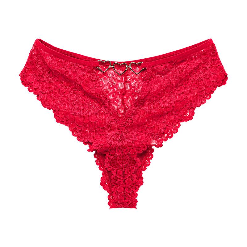 Черные кружевные трусики-стринги с вырезами для комфорта средней посадки - Сексуальное женское нижнее белье больших размеров
