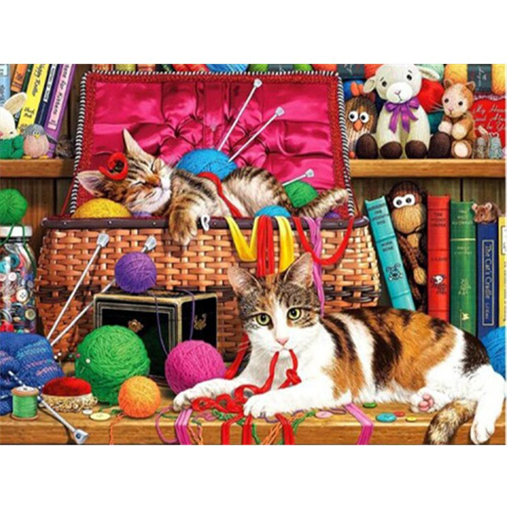 Полный квадратный дрель Алмазная вышивка кошка Кухня Книги по искусству горный хрусталь ремесленная алмазная живопись животное рукоделие домашний декор