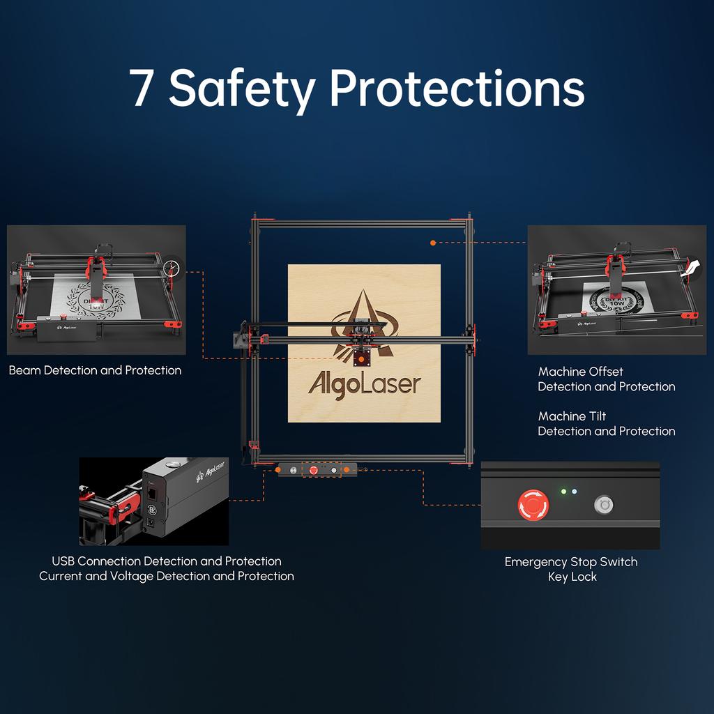 Algolaser DIY Kit Лазерный гравер 10 Вт Выходной лазерный гравировальный станок DIY Модернизированная материнская плата